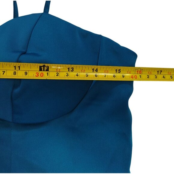 Sincerely Jules Blue Bustier Crop Top With Straps Smocked Back Womens Size L. - Picture 6 of 7